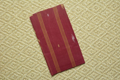 Picture of Maroon Bengal Cotton Saree with Stripes Border