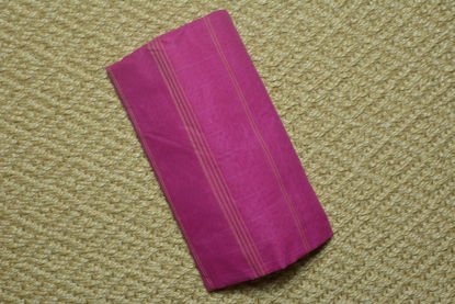Picture of Pink Bengal Cotton Saree with Blue Floral Border