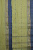 Picture of Olive-Green Bengal Cotton Saree with Blue Border and Butta