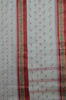 Picture of Ivory-White Bengal Cotton Saree with Red Border and Butta