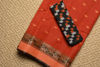 Picture of Brick-Red Bengal Cotton Saree with Brown Border and Butta