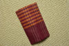 Picture of Maroon Bengal Cotton Saree with Brick-Red Stripes and Double Border