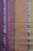 Picture of Maroon Bengal Cotton Saree with Brick-Red Stripes and Double Border