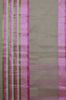 Picture of Nude Bengal Cotton Saree with Pink and Gold Zari Stripes Border