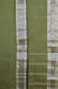 Picture of Olive-Green Bengal Cotton Saree with Gold Border and Butta
