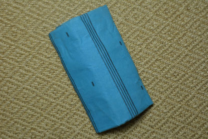 Picture of Sky-Blue Bengal Cotton Saree with Blue Border and Butta