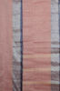Picture of Onion-Pink Bengal Cotton Saree with Navy-Blue Border and Butta