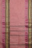 Picture of Peach Bengal Cotton Saree with Butta and Brown Double Border