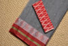Picture of Grey Bengal Cotton Saree with Butta and Red Double Border