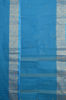 Picture of Copper Sulphate Blue Bengal Cotton Saree with Butta and Gold Border