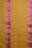 Picture of Plain Style Mustard Yellow Bengal Cotton Saree with Red Double Border