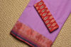 Picture of Plain Style Lavender Bengal Cotton Saree with Red Double Border