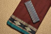 Picture of Plain Style Maroon Bengal Cotton Saree with Sea Green Double Border