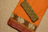 Picture of Plain Style Mustard Yellow Bengal Cotton Saree with Maroon Double Border