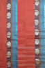 Picture of Plain Style Brick Red Bengal Cotton Saree with Sea Green Double Border