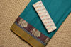 Picture of Plain Style Peacock Green Bengal Cotton Saree with Gold Double Border