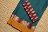 Picture of Plain Style Peacock Green Bengal Cotton Saree with Mustard Yellow Double Border