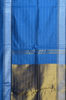 Picture of Peacock Blue Handloom Silk Saree with Zari Stripes