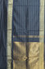 Picture of Black Handloom Silk Saree with Zari Stripes