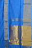 Picture of Plain Style Anand Blue Handloom Silk Saree with Big Zari Border