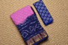 Picture of Pink and Violet Tie and Dye Bandhani Cotton Saree