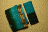 Picture of Dark Green and Sea Green Tie and Dye Bandhani Cotton Saree