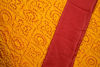 Picture of Mustard Yellow and Maroon pure Bandhani Crepe saree