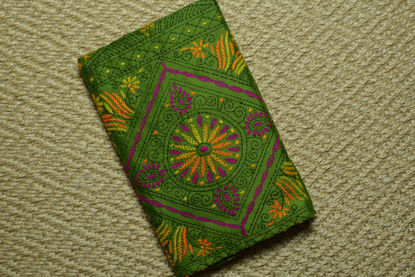 Picture of Green Tussar Silk Saree with Kantha Work