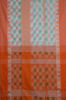 Picture of White and Orange Soft Naksha Handloom Cotton Saree