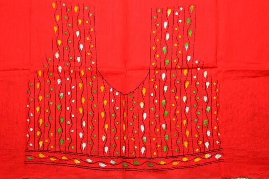 Picture of Orange Kantha Embroidery Blouse