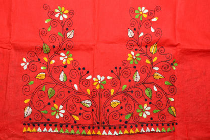 Picture of Brick Red Kantha Embroidery Blouse