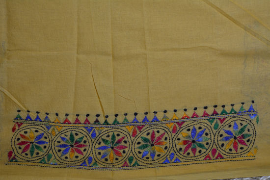 Picture of Nude Kantha Embroidery Cotton Blouse