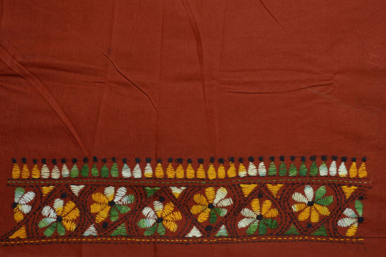 Picture of Brown Kantha Embroidery Cotton Blouse