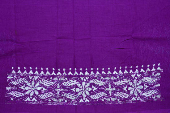 Picture of Purple Kantha Embroidery Cotton Blouse