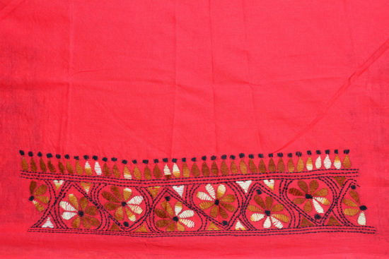 Picture of Peach Kantha Embroidery Cotton Blouse