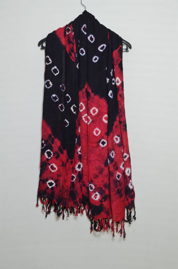 Picture of Red and Black Rayon Bandhani Dupatta
