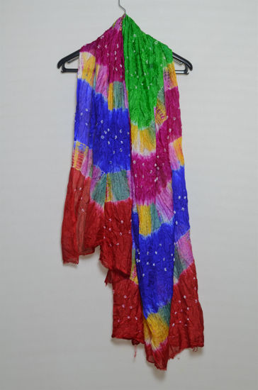 Picture of Multi Colour Art Silk Bandhani Dupatta