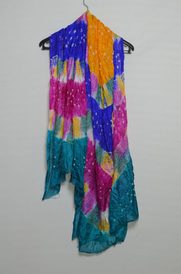 Picture of Multi Colour Art Silk Bandhani Dupatta