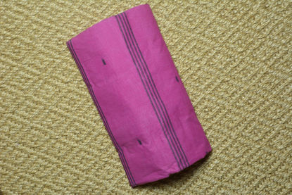 Picture of Pink Bengal Cotton Saree with Purple Border and Butta