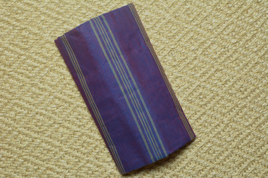 Picture of Plain Style Violet Bengal Cotton Saree with Copper Double Border