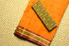 Picture of Mustard-Yellow Bengal Cotton Saree with Maroon Border and Butta