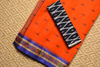 Picture of Orange Bengal Cotton Saree with Violet Border and Butta