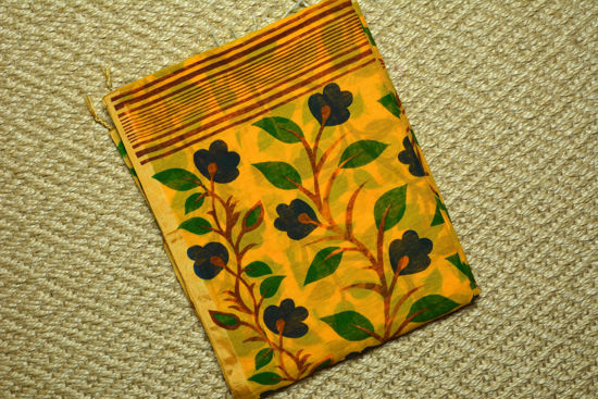 Picture of Mango Yellow Baha Saree with Floral Print