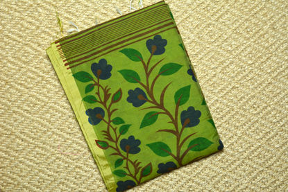 Picture of Olive Green Baha Saree with Floral Print