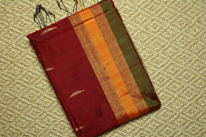 Picture of Red Baha Silk Saree with Zari Butta and Border