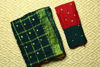 Picture of Dark Green and Red Tie and Dye Zari Checks Bandhani Cotton Saree