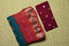 Picture of Peacock Green and Maroon Tie and Dye Bandhani Cotton Saree