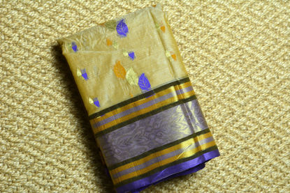 Picture of Nude and Lavender Tussar Silk Saree