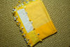 Picture of Yellow and White Handloom Pom Pom Saree 