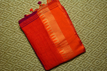 Picture of Magenta Soft Naksha Handloom Cotton Saree